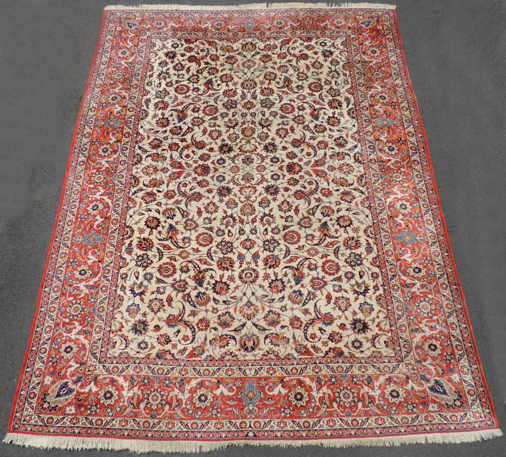 Isfahan "Nadjafabad" Teppich, feine Knüpfung. Iran. Ostpersien. 435 cm x 318 cm. Handgeknüpft. Wolle