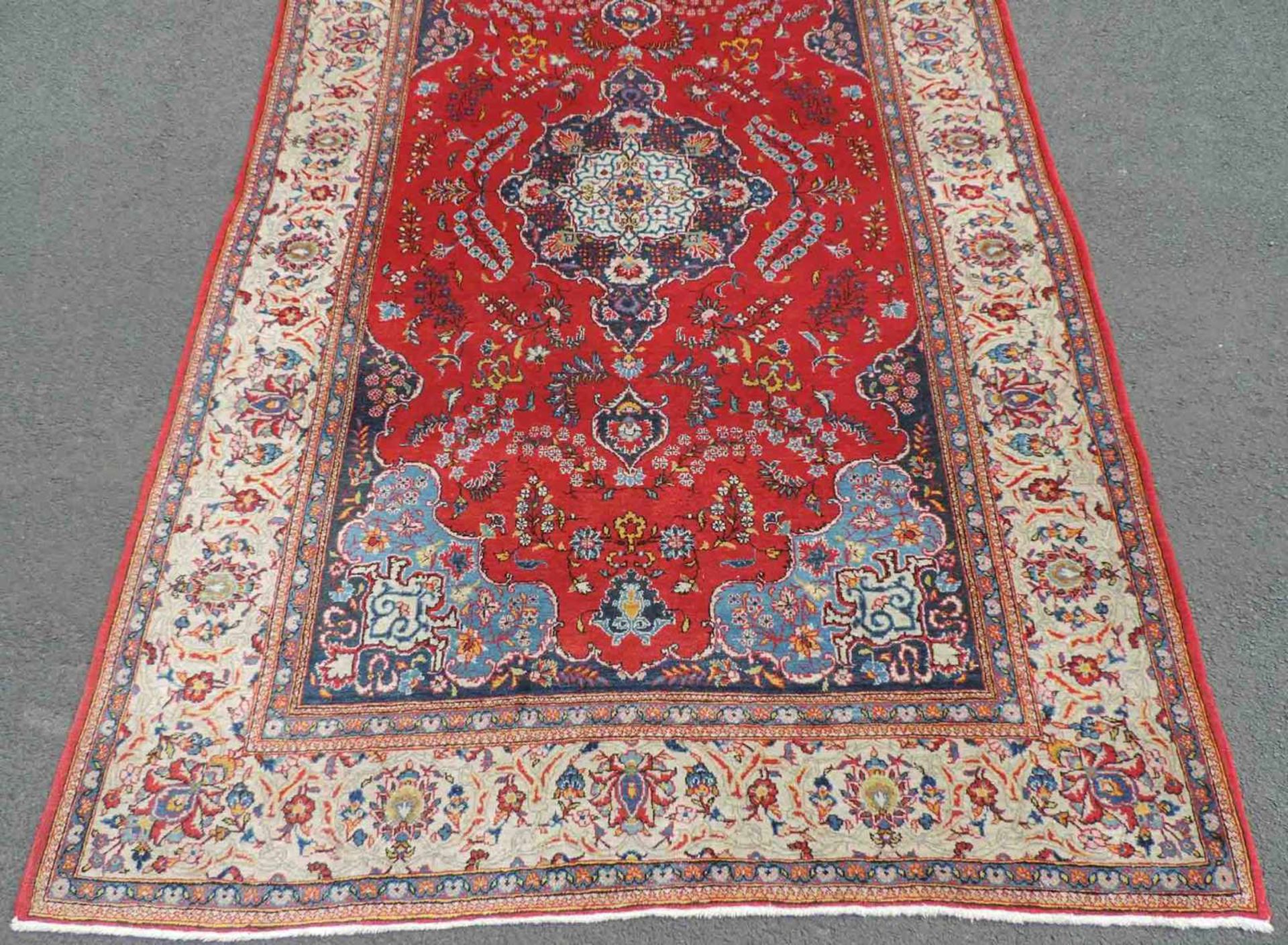 Keschan Manfakturteppich. Fein. Korkwolle. Iran. 222 cm x 142 cm. Handgeknüpft. Korkwolle auf - Bild 2 aus 4