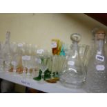 Two shelves of good glassware to include, whisky tumblers, brandy balloons, wine glasses,