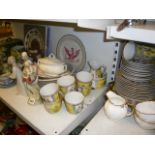 An Aynsley white and gilt decorated part tea service, an Austrian part dessert service with fluted