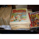 A large lot of comic book magazines including 'Buster,' Whizzer,' 'Whoopee,' 'Shake,' and 'Krazy,'
