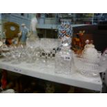 A nice collection of glassware including a set of six cut glass Hock glasses, a pair of Royal