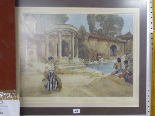 An Awkward Encounter', a coloured print after William Russell Flint, signed by the artist in