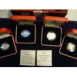 Thirteen United Kingdom silver Piedfort £1 coins from the years 1993, 94,95,96,97,98,99 and 2000,