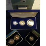 The 2004 silver proof Piedfort 3 coin collection including: silver Piedfort £1 coin (fourth rail