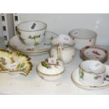 A collection of Herend porcelain, c.1900 and later, comprising a floral teacup and two saucers, milk