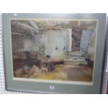 Retreat from the Sun', a coloured print after William Russell Flint, signed by the artist in