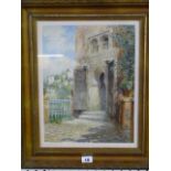The Little Mosque, Alhambra, Granada' by Robert Dudley, signed, inscribed verso, watercolour (34 x