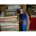 A musical lot containing sheet music, a variety of mainly easy listening LPs some in a carrier