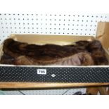 A mink fur stole in original Dickins & Jones box (upstairs wooden shelves)