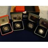 A 1994 UK silver proof Piedfort 50 pence two coin set including 50th Anniversary of D-day and Single