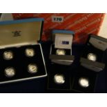 Three Piedfort Silver £1 proof coins: Belfast, London and Edinburgh, all cased with certificates,