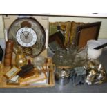 Old Hall stainless steel tea service on tray, a quantity of glassware including trays, jugs and
