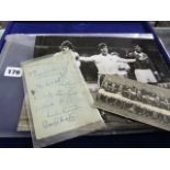 A page of autographs of Arsenal and West Ham players circa the 1930s and 1940s to include Alf