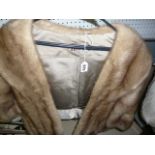 A light brown mink cropped shrug jacket with Grosvenor Canada label (upstairs rail by silver