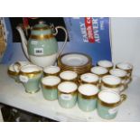 An Aynsley Argosy pattern number 8360 twelve piece coffee service plus a Dewar's Whisky 1992