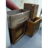 Five wooden advertising crates…'Players Navy Cut', 'Jim Beam', 'Johnnie Walker', 'Cantrell &