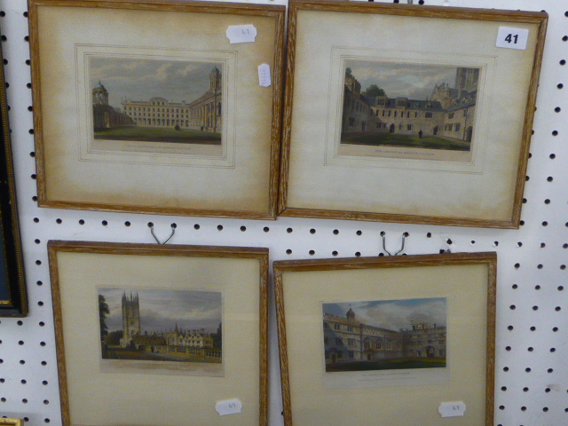 A group of old prints of Oxford colleges (each 11 x 14 cms), old prints of London, and a limited
