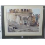 Campo San Trovaso', a coloured print after William Russell Flint, signed by the artist in pencil