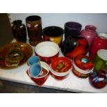 A good quantity of Poole pottery including a large Aegean pattern bowl, matching vase and two