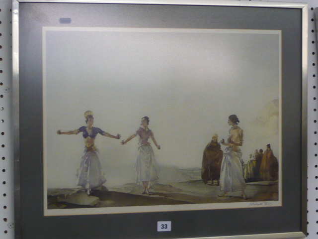 Castanets',  a coloured print after William Russell Flint, signed by the artist in pencil in the