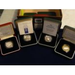 Ten silver proof £2 coins: 1994- The Tercenary of the Bank of England, 50th anniversary of the