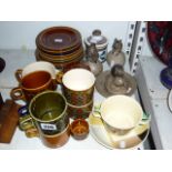 A Hornsea heirloom pattern six piece coffee set plus side plates, cream jug, sugar bowl, egg cup and