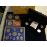 Two Golden Wedding anniversary silver collection Barbados silver proof 1 dollar coins, cased with