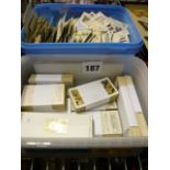 Two cartons of cigarette cards and tea cards, some presented in sets.