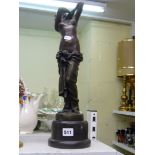 A Talos Gallery bronze figure of a female nude after A. Moreau, dark base, 19 ins. [D]