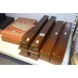 A cased mah-jong set and six hardwood mah-jong counter boxes. (s 28)