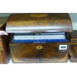 A good late Victorian stationery box in inlaid rosewood, with curved front [B]