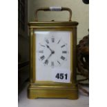 A good late 19th century French grande sonnerie carriage clock by Henri Jacot, signed with factory