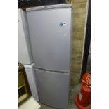 A silver Zanussi frost-free fridge freezer.