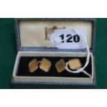 A pair of 9 ct gold octagonal cufflinks. 7 gms approx.