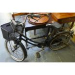 A vintage Japanese 'sit up and beg' bicycle 'Tomtom Fruits' by Shiga Maruishi No. 89416632. (By back