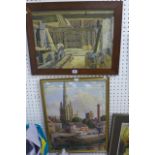 'Interior of Saw Mill' by Desmond D. Wilson, c.1930, oils (37 x 49.5 cms), wood frame, reverse