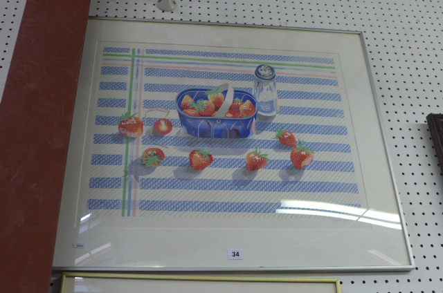 'Strawberries', a limited edition lithograph after Glynn Boyd Harte, signed and inscribed by the