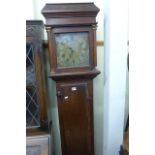 An 18th century provincial oak longcase clock, the brass dial inscribed 'Andrew Latter Speldhurst'