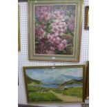'Pink Pearl', an oil of rhododendrons, by Margot Harrison, signed, on canvas (59 x 49 cms),