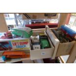 A lot containing toy cars and die cast models including a battery operated Lift Dump Truck Multi