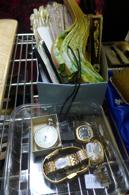 Four gentleman's wristwatches including: Pulsar, Seiko, Sekonda and a Miles Suprex stopwatch.