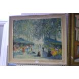 A Southern street market by John Wynne Morgan, signed, probably c.1960, oil on canvas (48 x 59 cms),