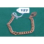 A 15 ct gold curb link bracelet and padlock, Est. Weight 19.6 gms