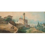 ACHILLE VIANELLI
(Porto Maurizio 1803 - Benevento 1894)

VIEW OF VILLAGE WITH TOWER