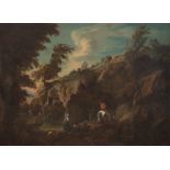 DUTCH PAINTER ACTIVE IN ITALY, SECOND HALF 17TH CENTURY



LANDSCAPE WITH TRAVELLERS