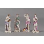 FOUR ALLEGORICAL FIGURES IN EARTHENWARE, PROBABLY FRANCE 19TH CENTURY
