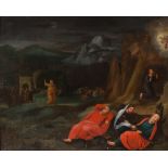 FOLLOWER OF JOACHIM PATINIR, SECOND HALF 16TH CENTURY



CHRIST AND THE APOSTLES IN GETSEMANI