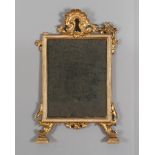 SMALL MIRROR IN WHITE AND GOLD LACQUER, PROBABLY NAPLES 18TH CENTURY