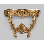FINE TEARDROP CONSOLE IN GILTWOOD, ELEMENTS OF THE 18TH CENTURY